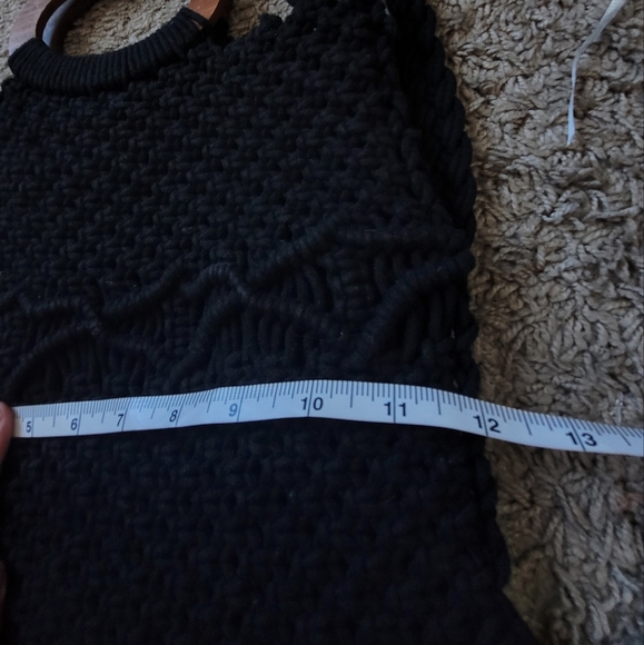 Danielle Nicole Black Macrame Fringe Boho Crossbody Bag - Picture 11 of 13